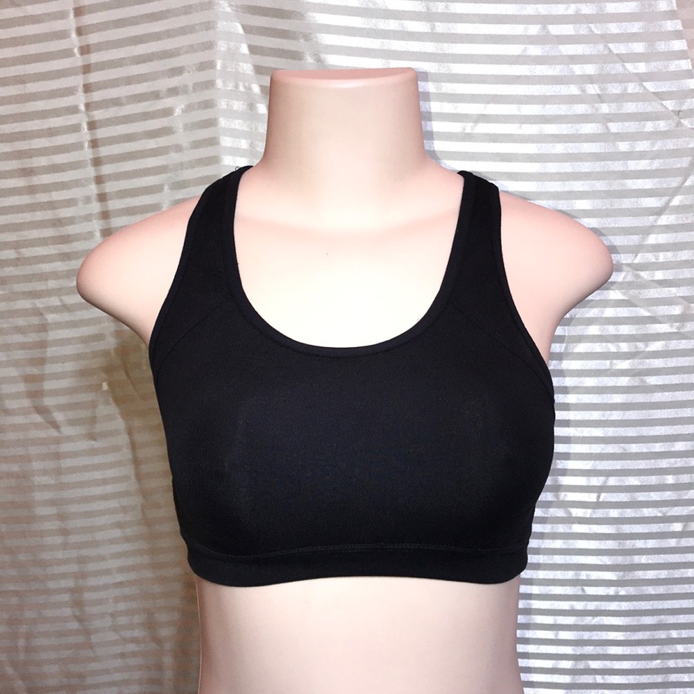 Black Athleta Double Dare Open Back Sports Bra